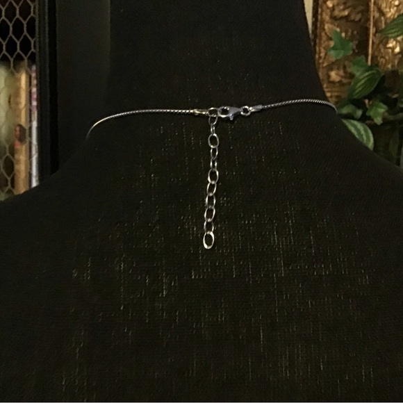 Beautiful sterling silver necklace with diamonds.  NEW - Picture 2 of 11